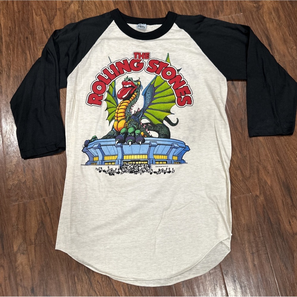 1981 ROLLING STONES TOUR DRAGON BASEBALL T SHIRT RARE VINTAGE Size L